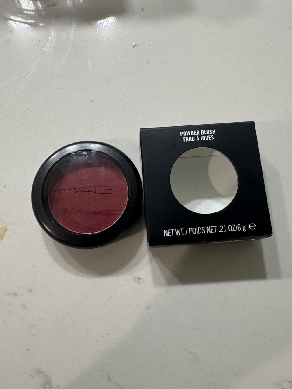 MAC Powder Blush matte shade "Fever" cool-toned burgundy, berry-Discontinued!